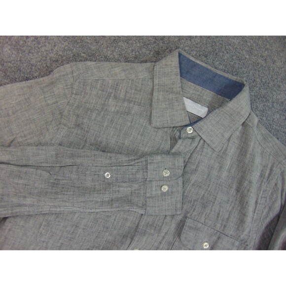 Hickey Freeman Shirt Mens Small Gray‎ Chambray - Picture 1 of 8